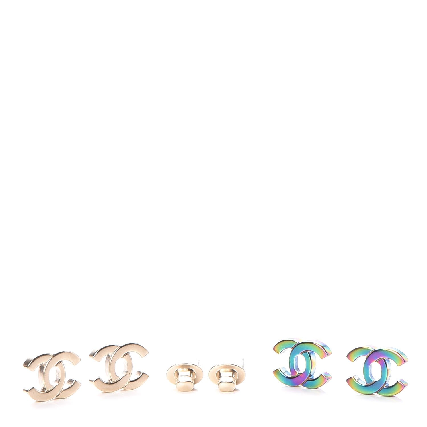 Chanel Metal CC Turnlock Interchangeable Earrings Gold 4 of 7