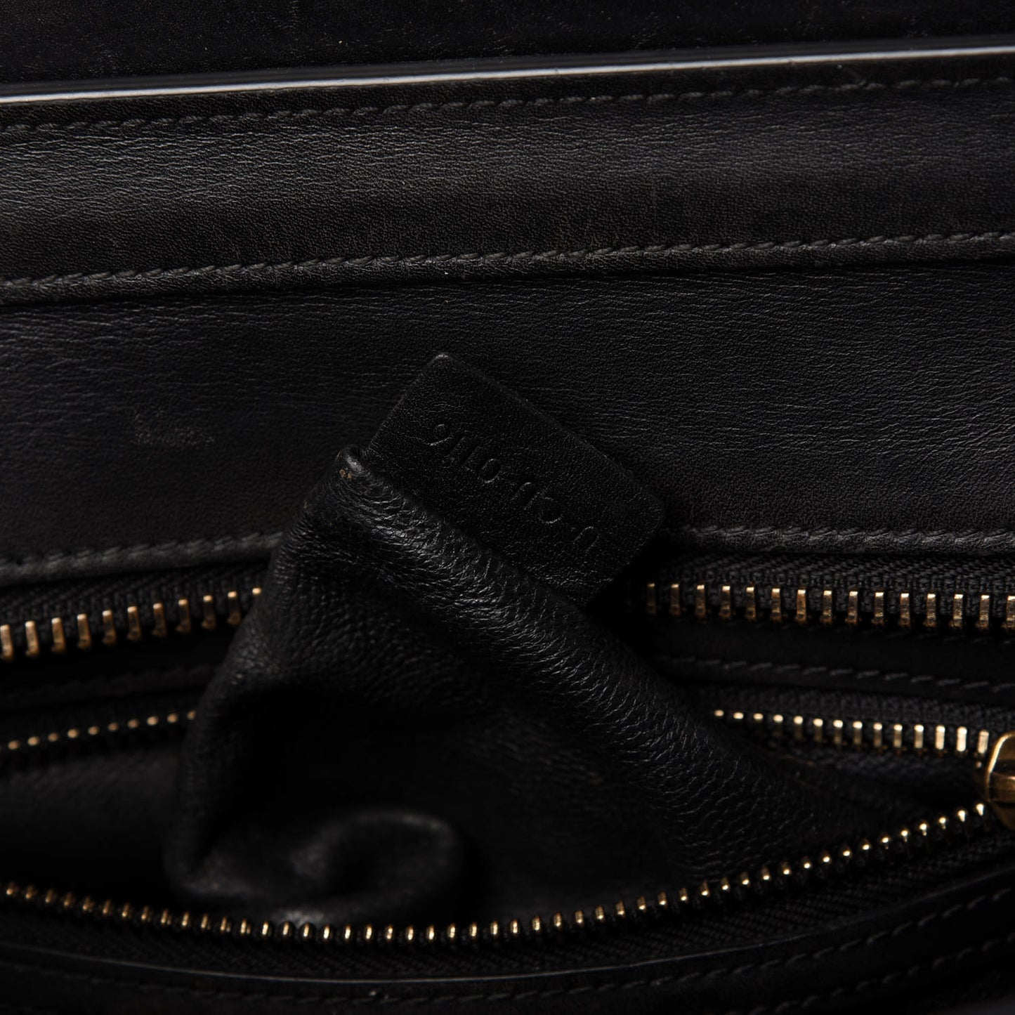 Smooth Calfskin Multicolor Double Stitching Micro Luggage Black