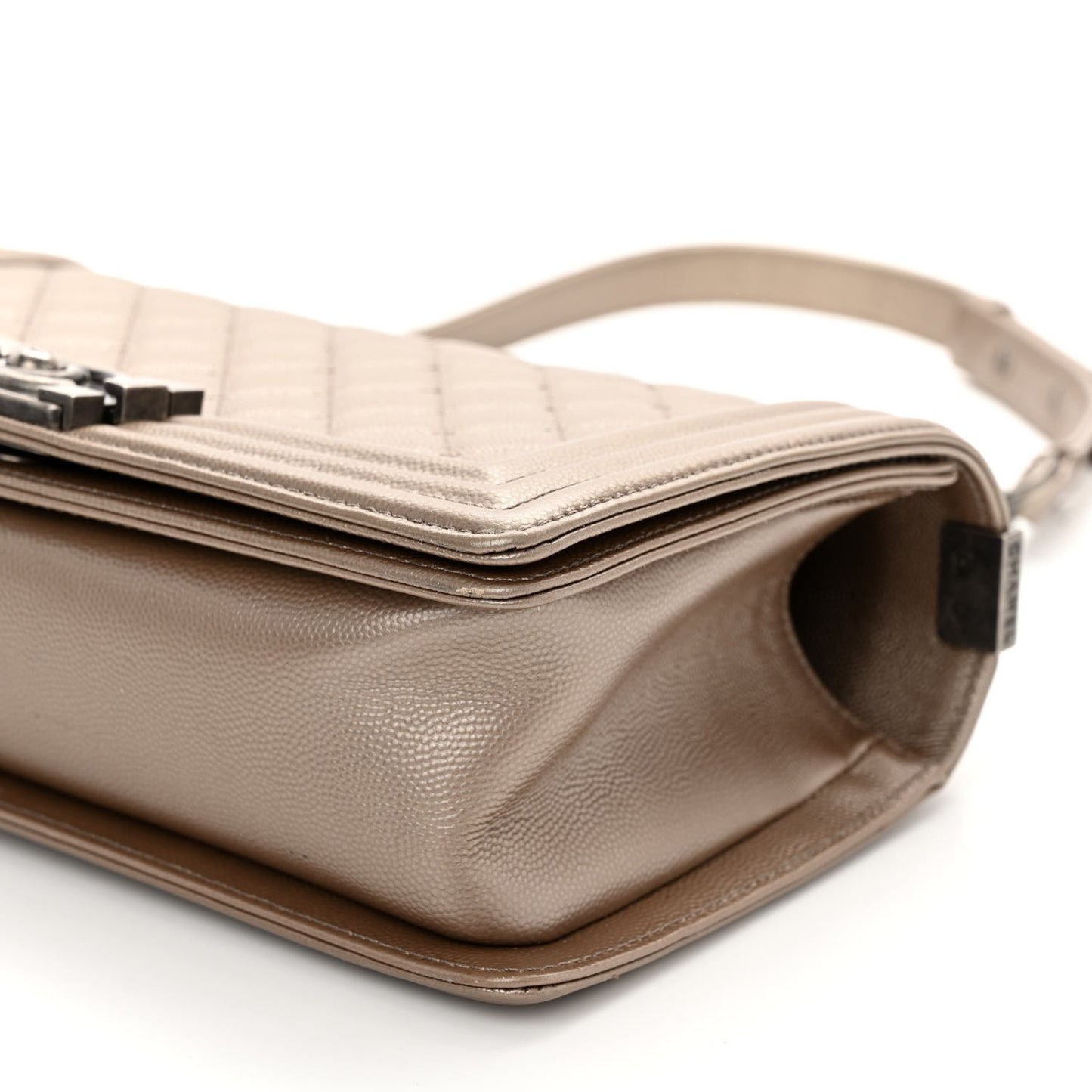 Metallic Caviar Quilted Medium Boy Flap Copper