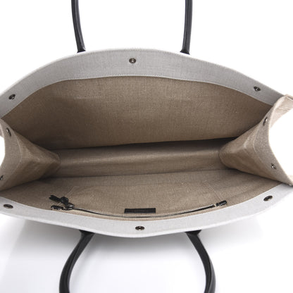 Saint Laurent Linen Calfskin Rive Gauche Tote Optic White 4 of 8