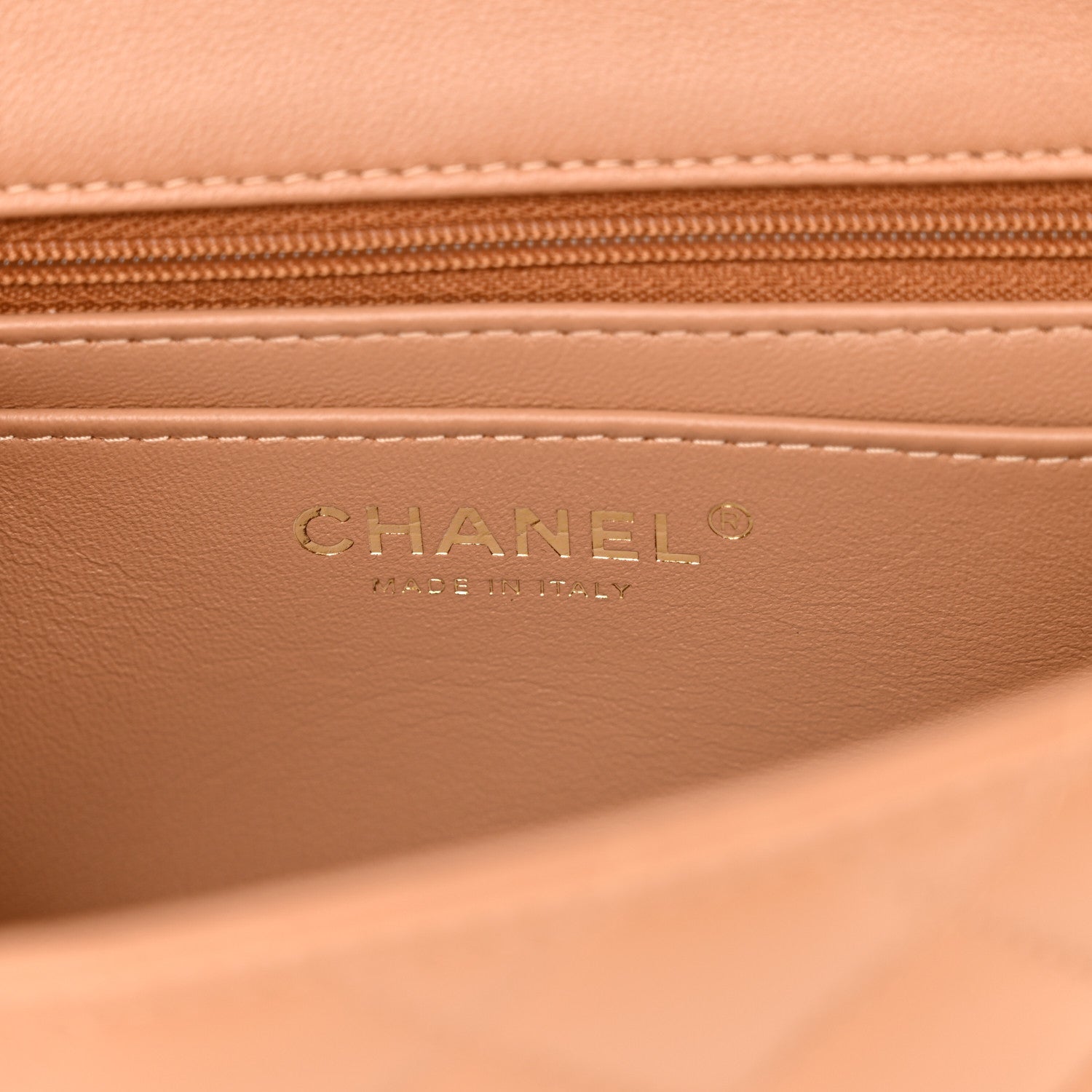 Chanel Lambskin Quilted Mini Top Handle Rectangular Flap Dark Beige 6 of 11