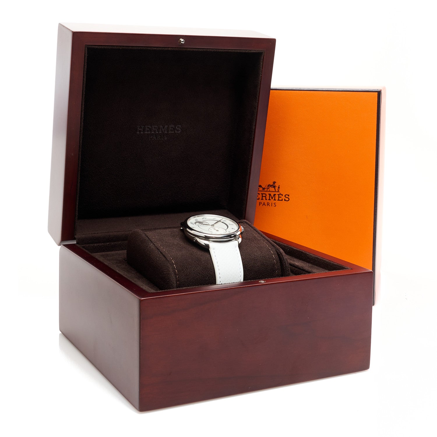 Hermes Stainless Steel Epsom 38mm Arceau Petite Lune Automatic Watch Blanc 5 of 5