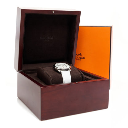 Hermes Stainless Steel Epsom 38mm Arceau Petite Lune Automatic Watch Blanc 5 of 5