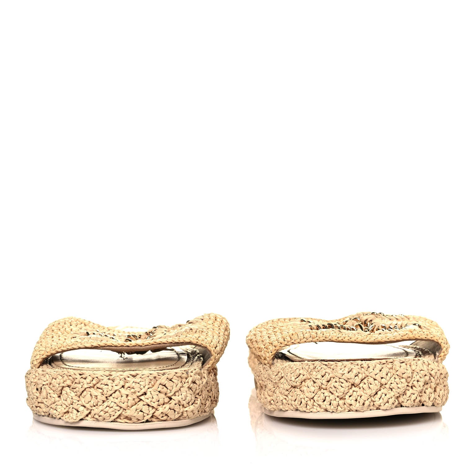 Chanel Cord Braided CC Mules 41 Light Beige 2 of 8