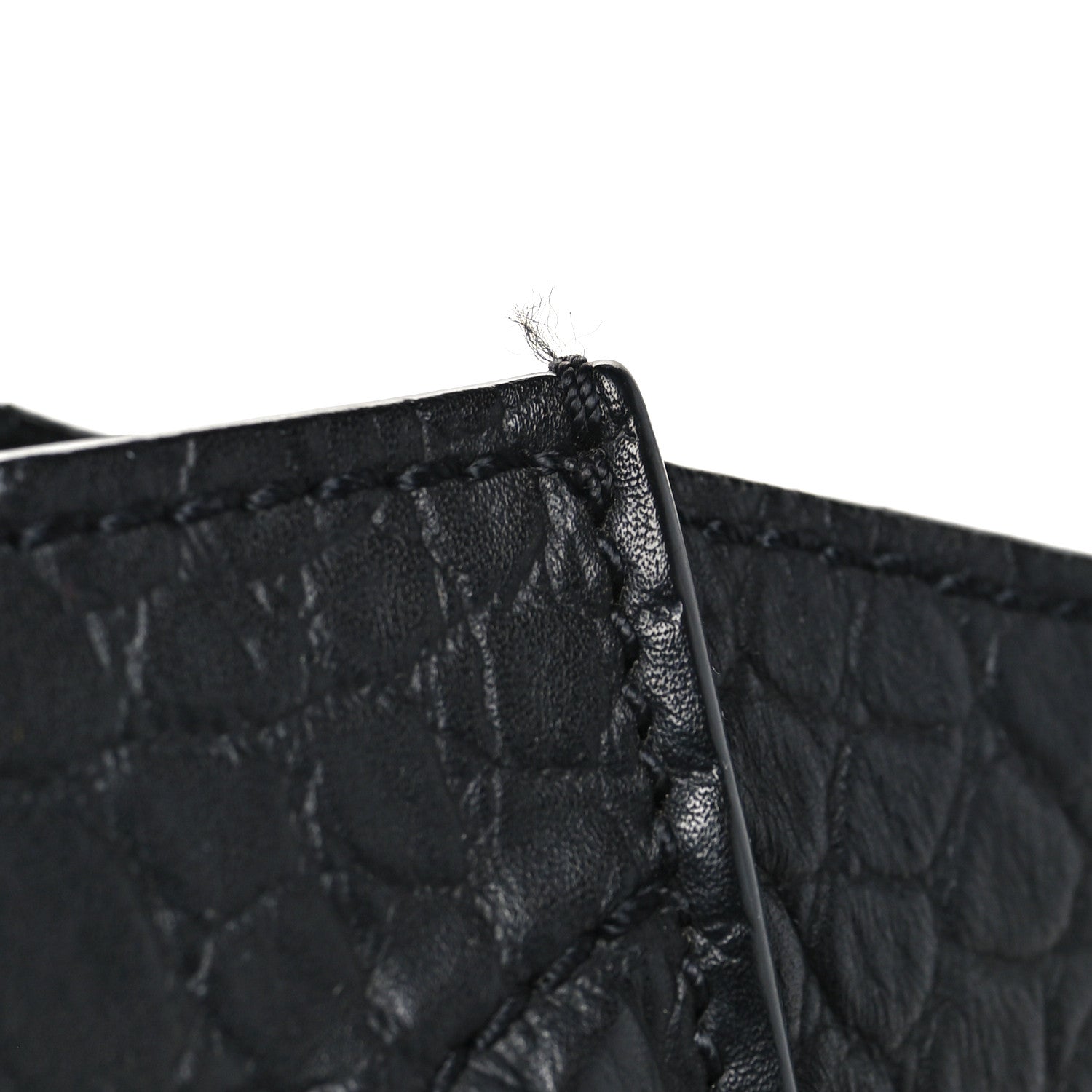 Celine Crocodile Embossed Calfskin Medium Phantom Luggage Black 11 of 11