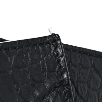Celine Crocodile Embossed Calfskin Medium Phantom Luggage Black 11 of 11