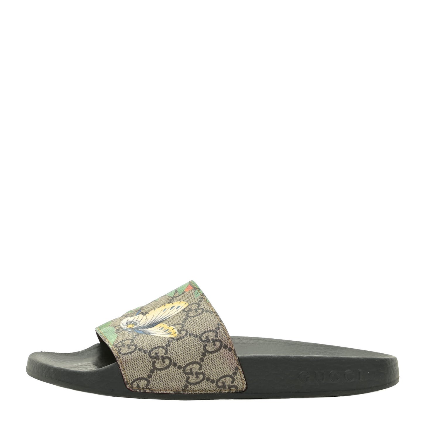GG Supreme Monogram Tian Womens Slide Sandals 35 Beige Multicolor