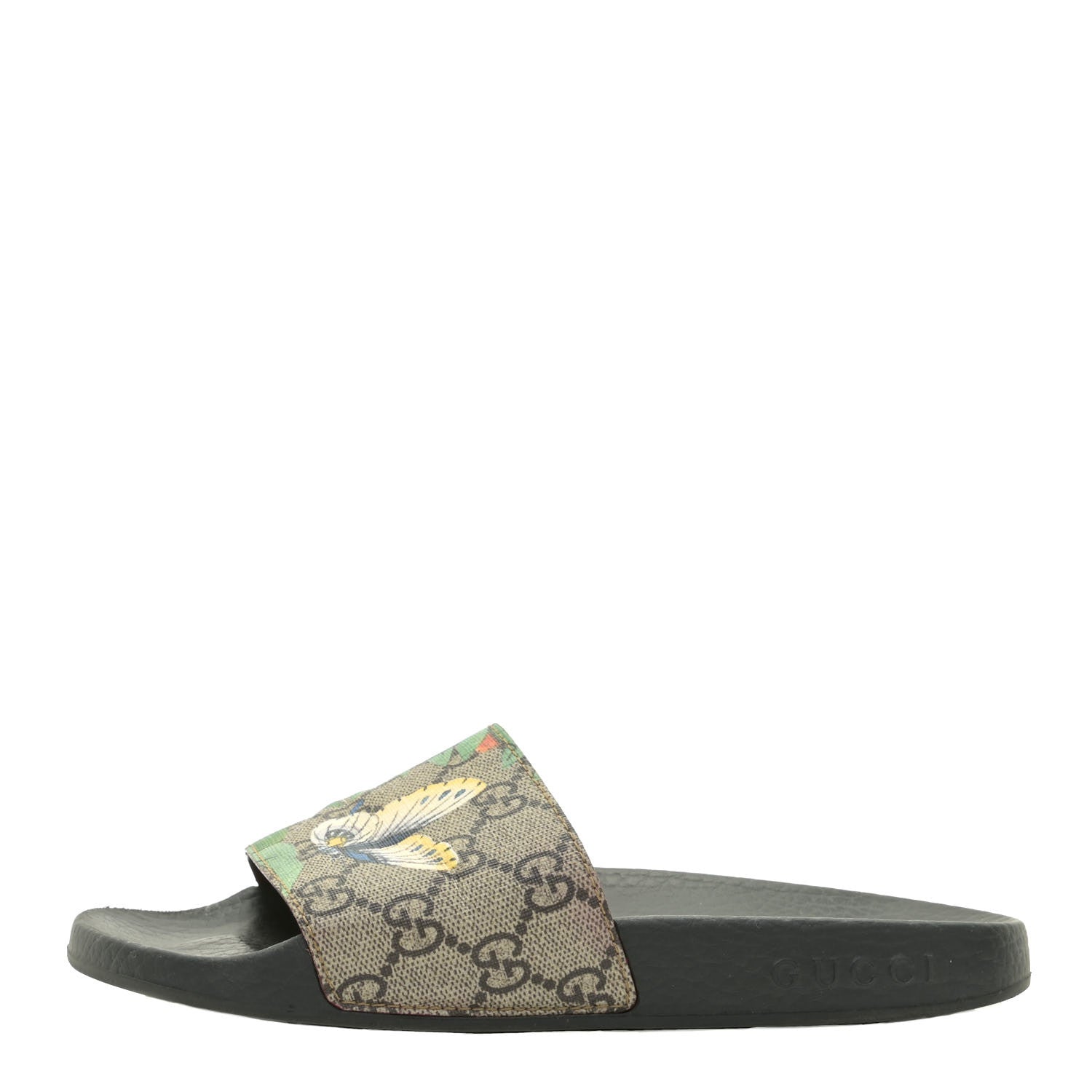 Gucci GG Supreme Monogram Tian Womens Slide Sandals 35 Beige Multicolor 1 of 11