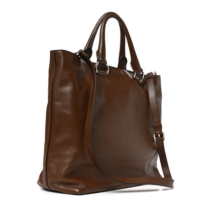 Prada Soft Calf Shopping Tote Palissandro 3 of 9