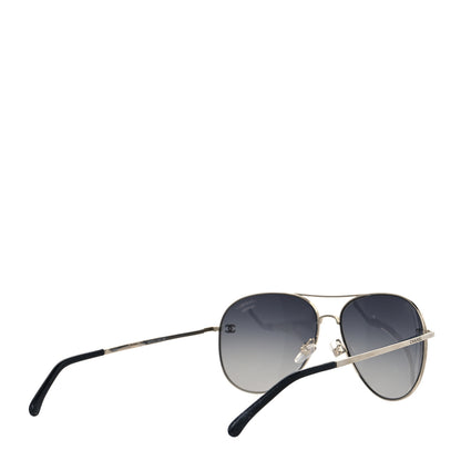 Chanel Metal Polarized Aviator CC Sunglasses 4189-T-Q Gold 4 of 9