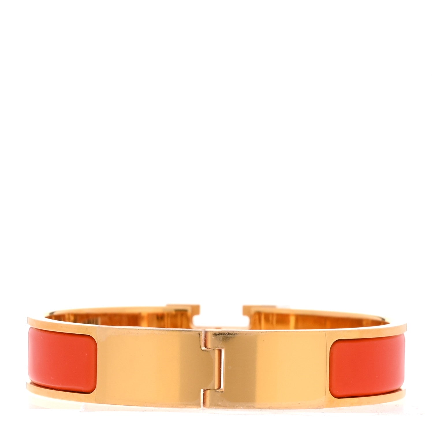 Hermes Enamel Narrow Clic Clac H Bracelet PM Orange Fruite 3 of 4