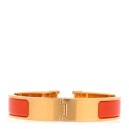 Hermes Enamel Narrow Clic Clac H Bracelet PM Orange Fruite 3 of 4