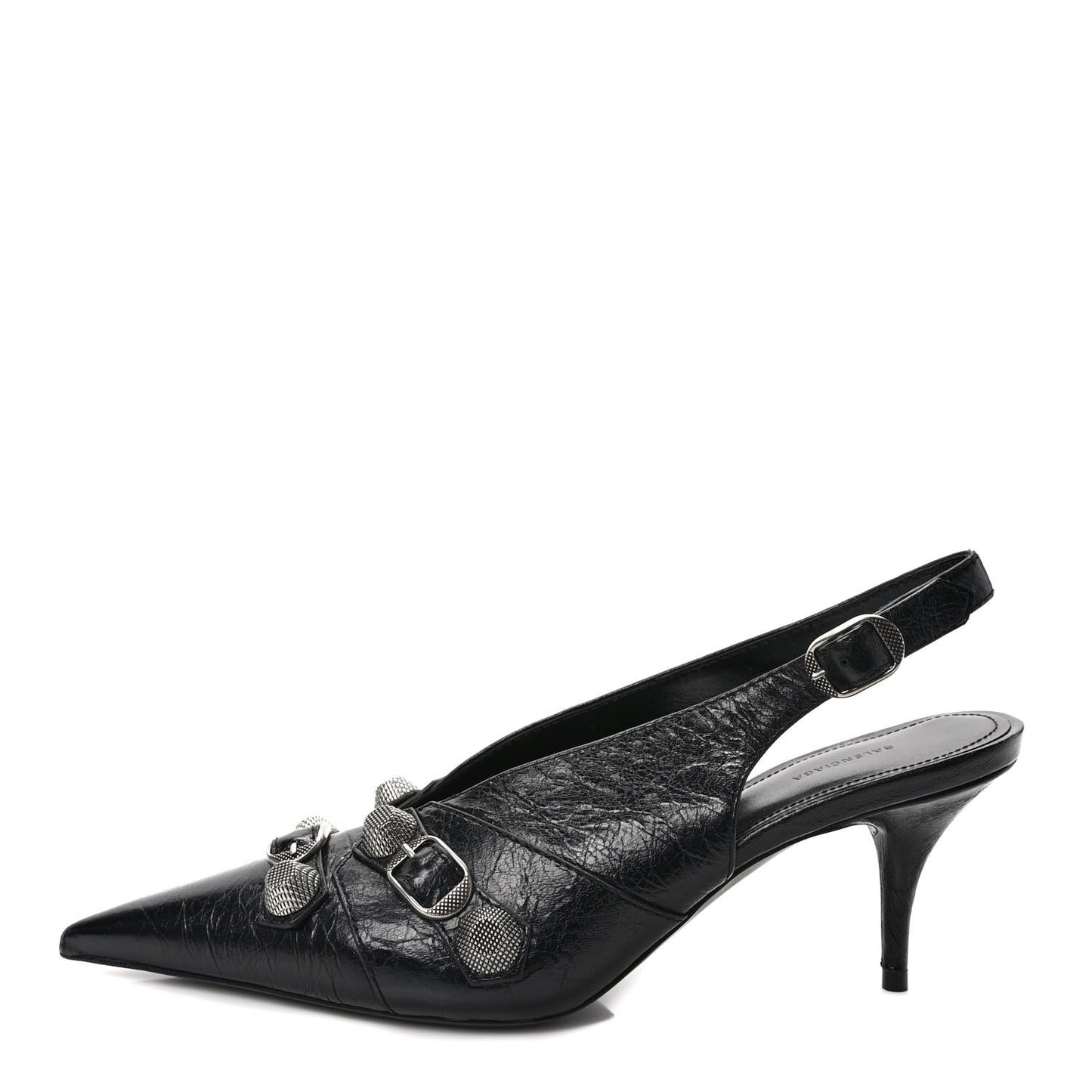 Agneau Arena Cagole 70mm Slingback Pumps 37 Black