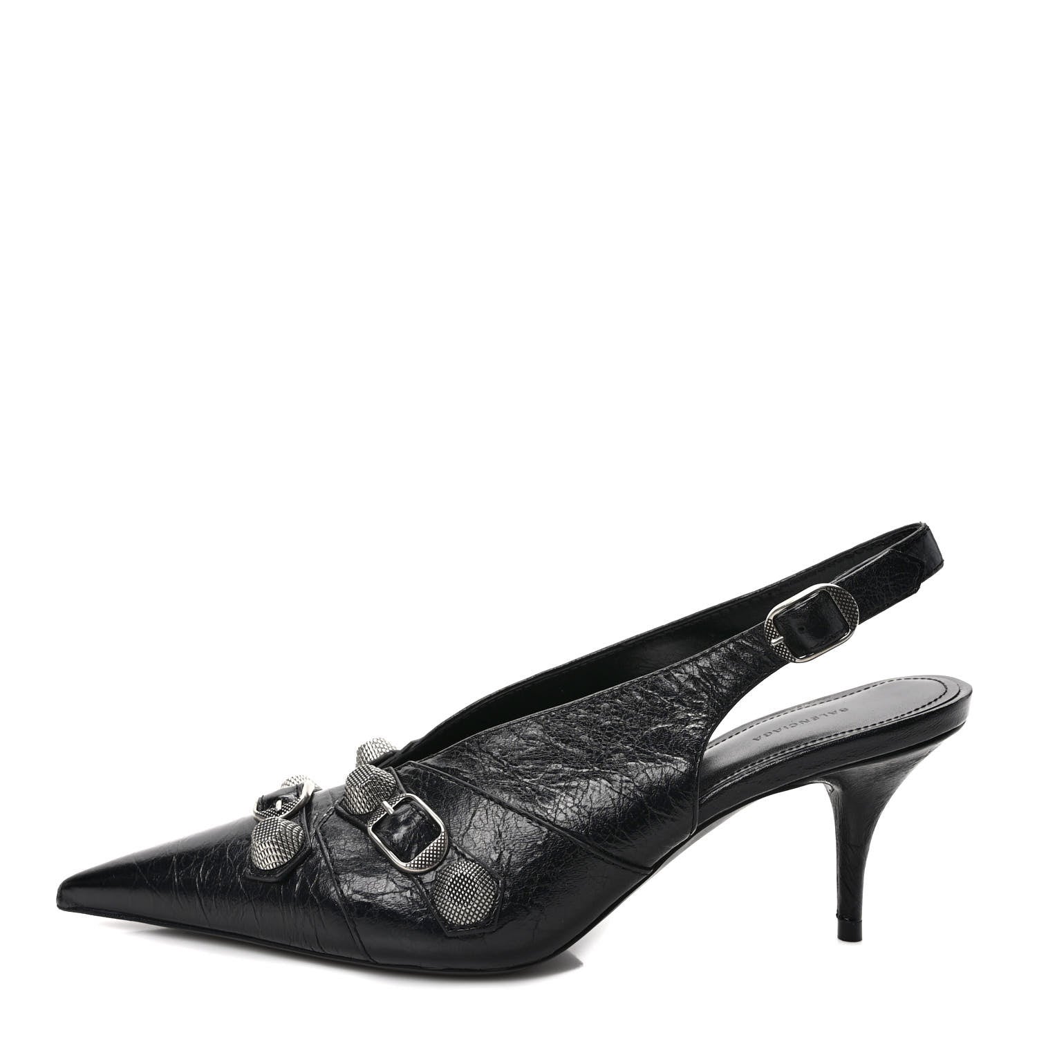 Balenciaga Agneau Arena Cagole 70mm Slingback Pumps 37 Black 1 of 8
