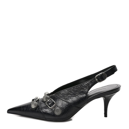 Balenciaga Agneau Arena Cagole 70mm Slingback Pumps 37 Black 1 of 8