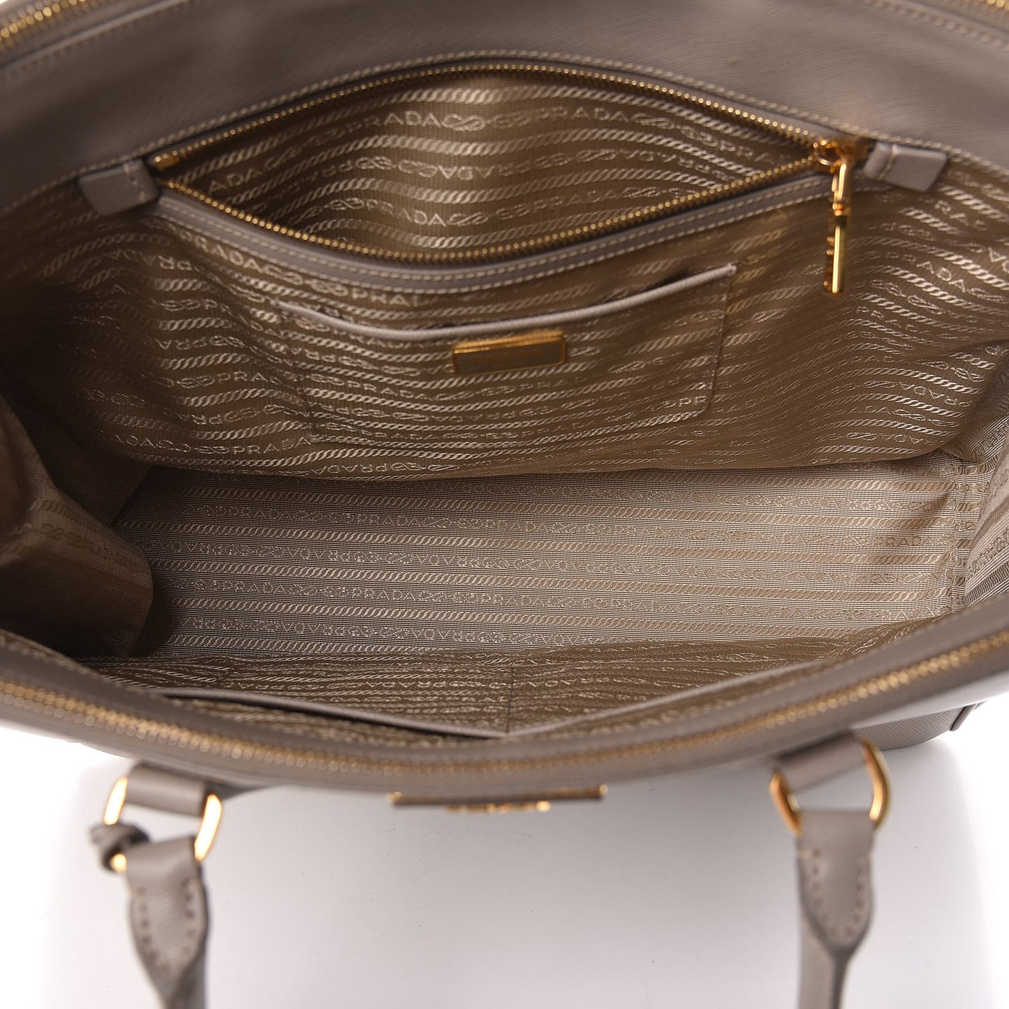 Saffiano Lux Extra Large Galleria Double Zip Tote Pomice