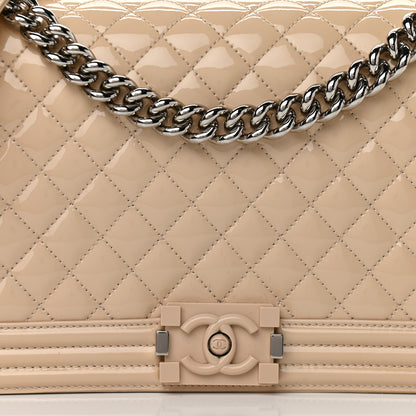 Chanel Patent Calfskin New Medium Boy Flap Plexiglass Beige 8 of 11