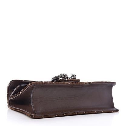 Gucci Velvet Moon Calfskin Crystal GG Monogram Small Dionysus Shoulder Bag Brown Vintage Cocoa Black Diamond 4 of 10