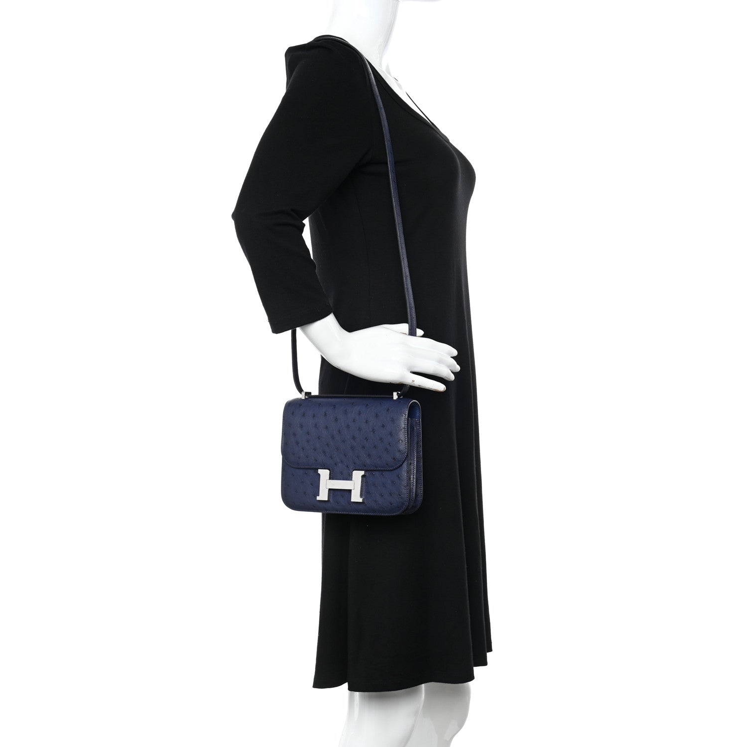 Hermes Ostrich Constance 18 Bleu Iris 2 of 11
