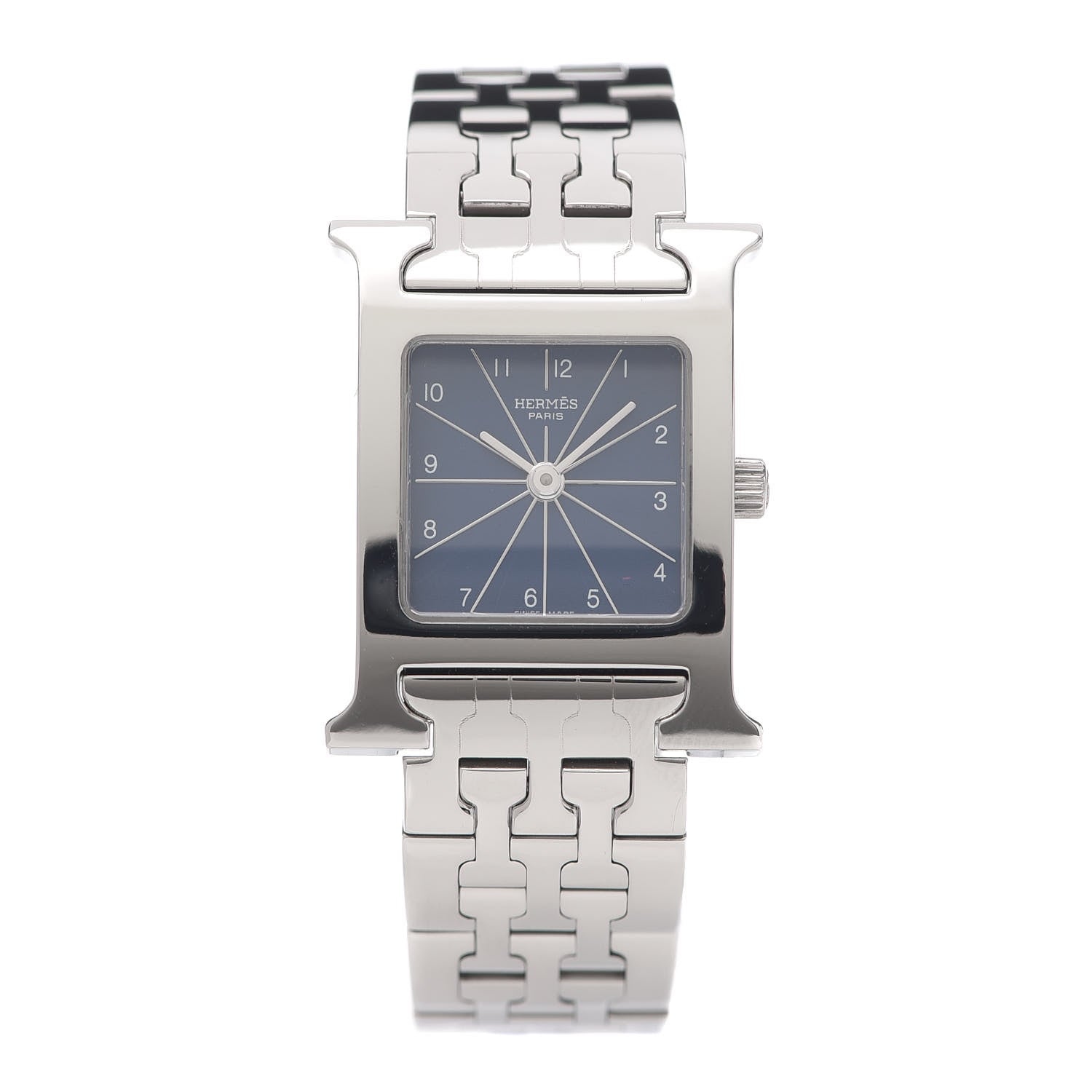 Hermes Stainless Steel 21mm Heure H Hour Quartz Watch Blue 1 of 5