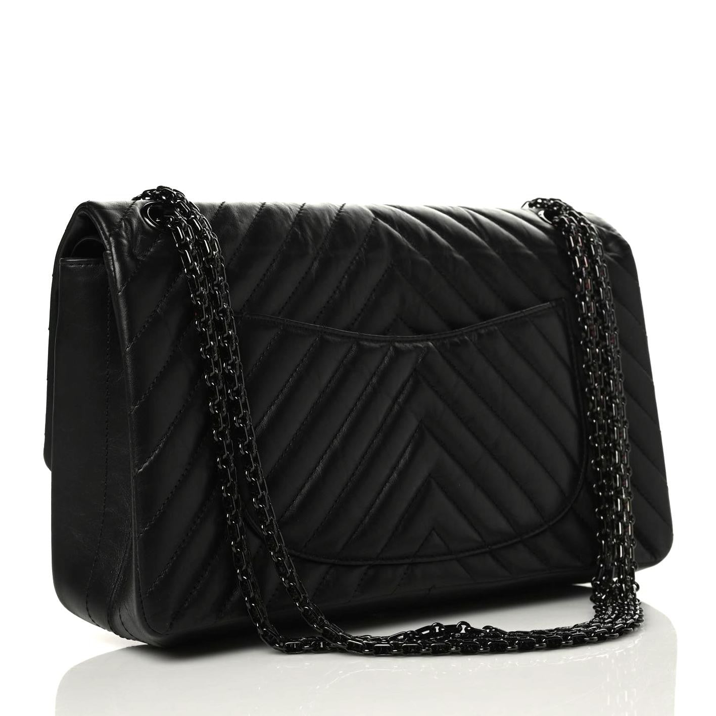 Chanel Aged Calfskin Chevron Quilted 2.55 Reissue 226 So Black 5 of 23