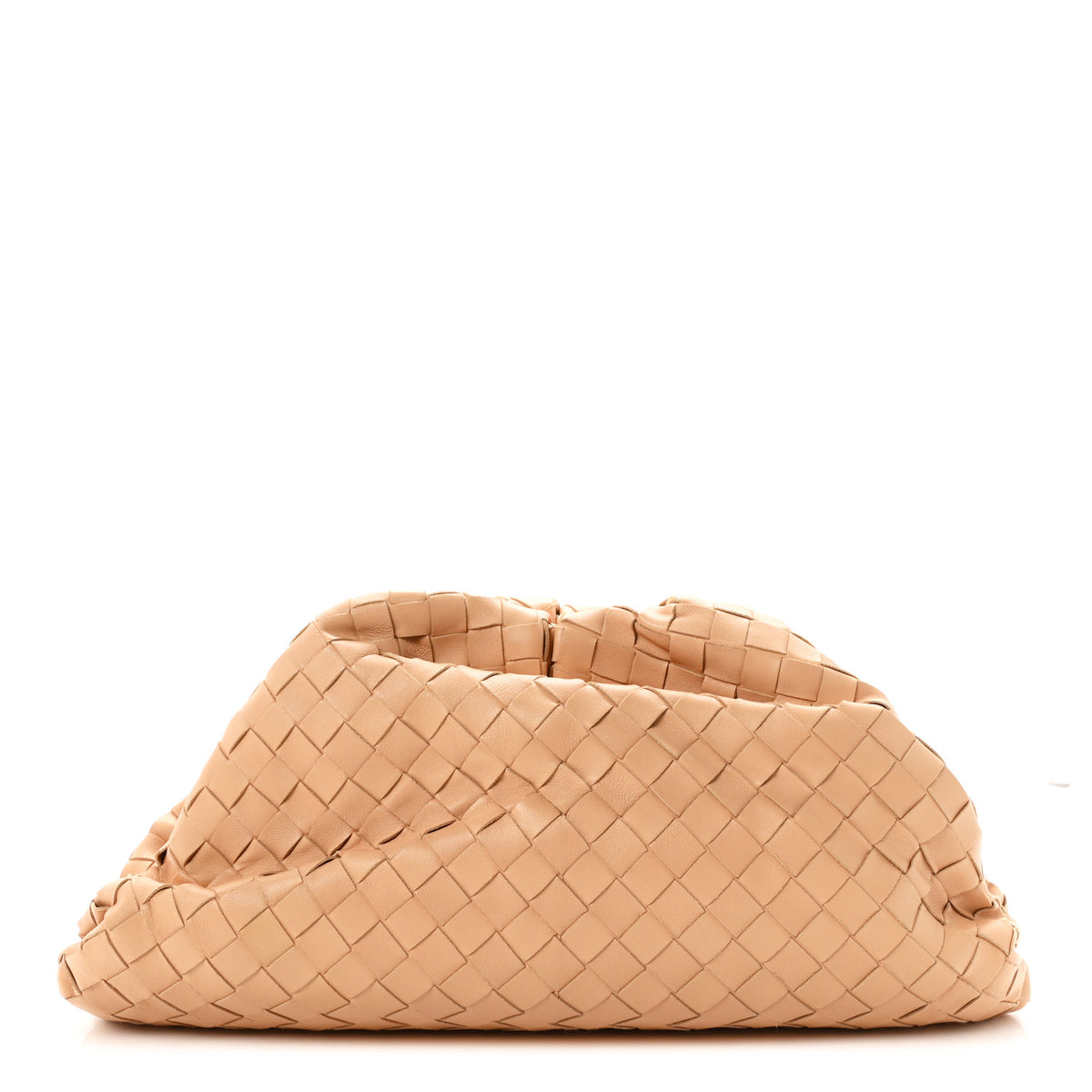 Bottega Veneta Nappa Maxi Intrecciato The Pouch Oversized Clutch Almond 1 of 10