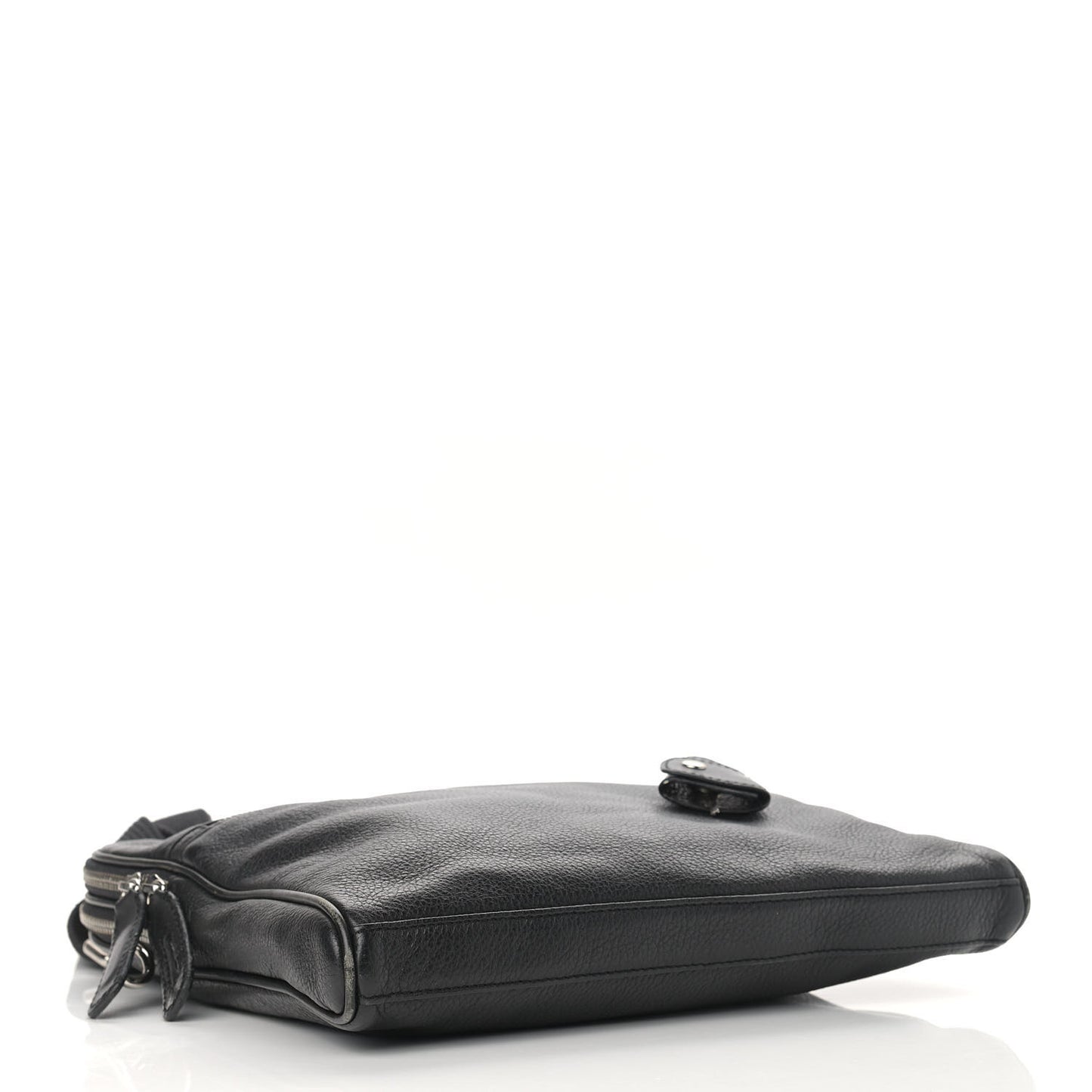 Grained Calfskin Satchel Black