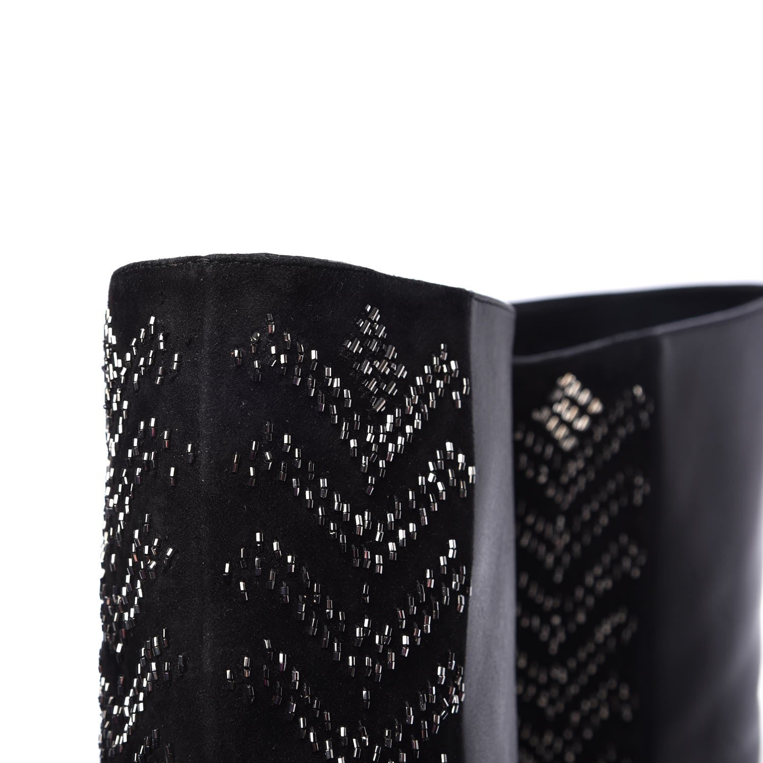 Valentino Garavani Nappa Suede Beaded Boots 38 Black 16 of 16