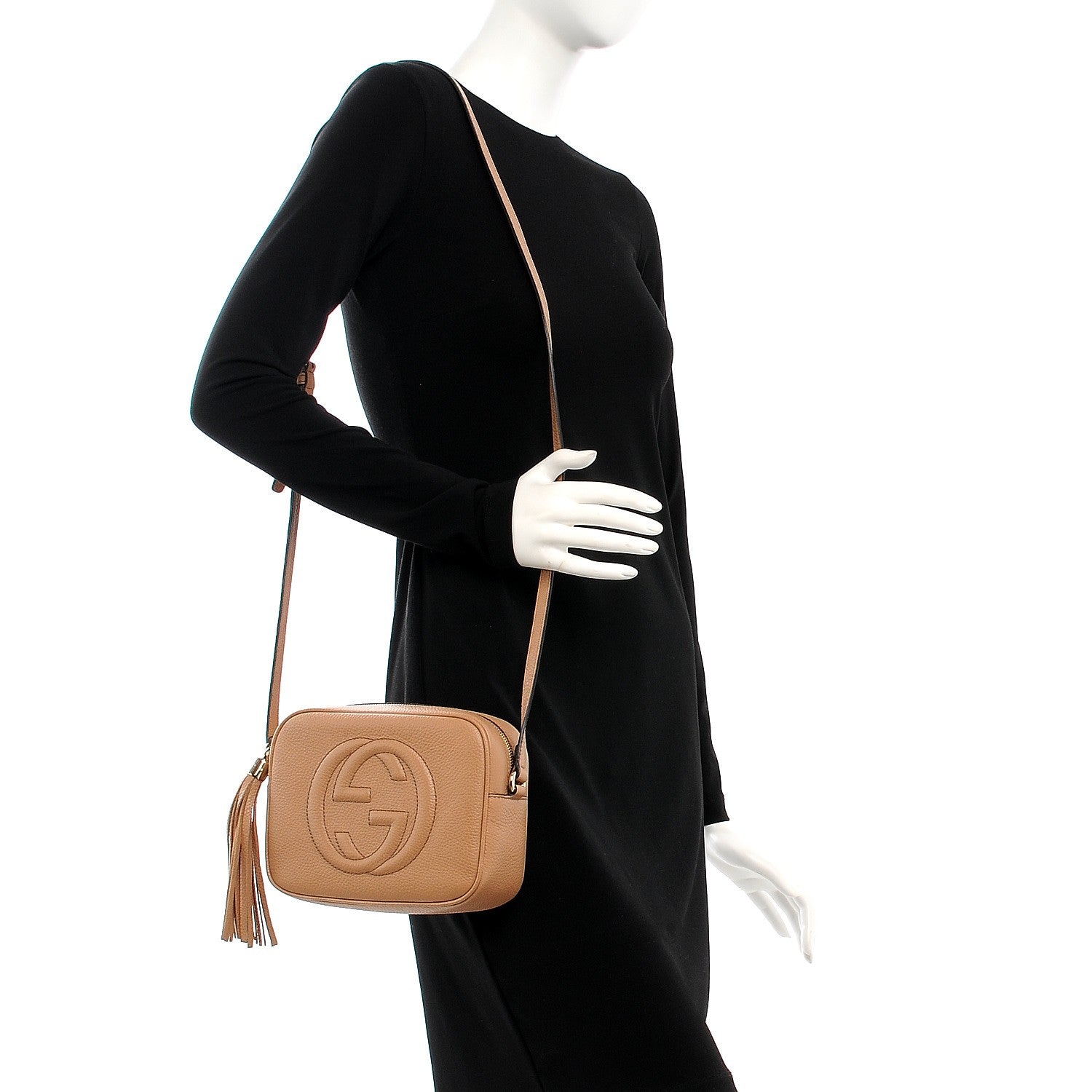 Gucci Pebbled Calfskin Small Soho Disco Bag Camelia 2 of 8