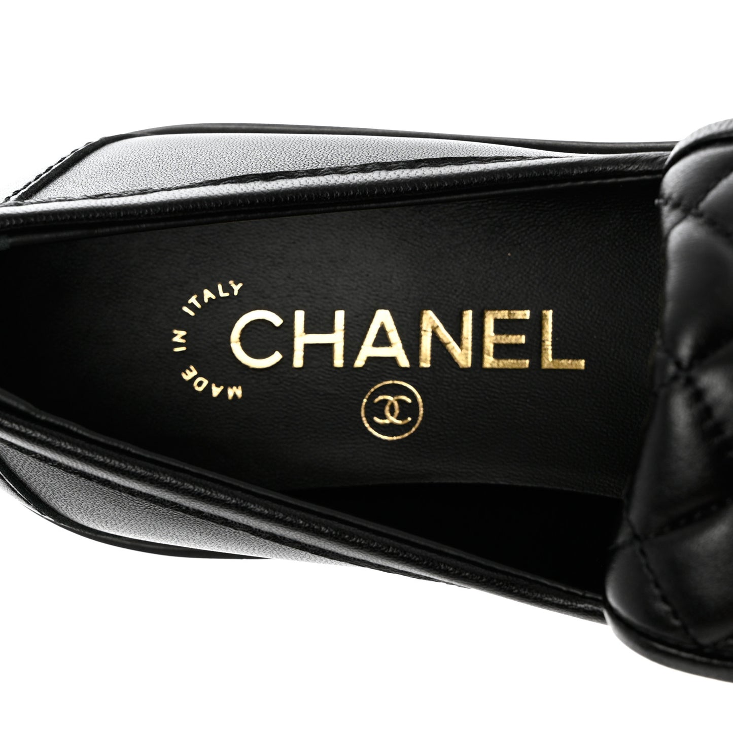 Lambskin Quilted CC Turnlock Loafers 37 Black