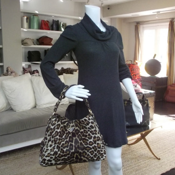 Prada Calf Hair Leopard Print Shoulder Bag 2 of 10
