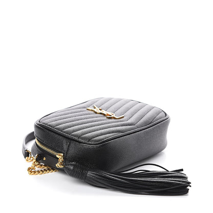 Saint Laurent Grain De Poudre Matelasse Monogram Mini Lou Camera Bag Black 3 of 6