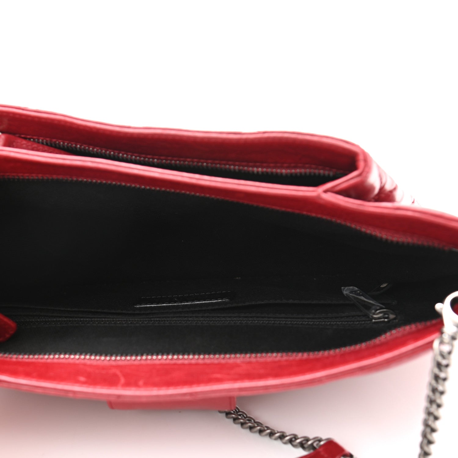 Chanel Aged Calfskin Quilted Zip Clutch Dark Red 5 of 13