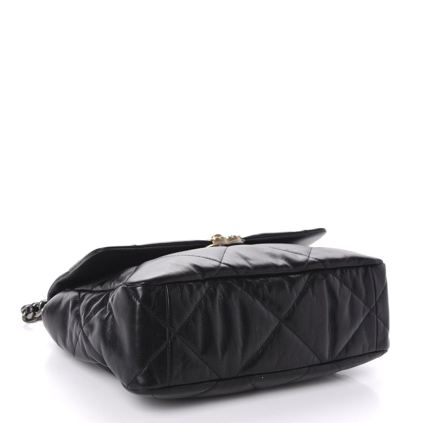 Goatskin Quilted Large 19 Flap Black