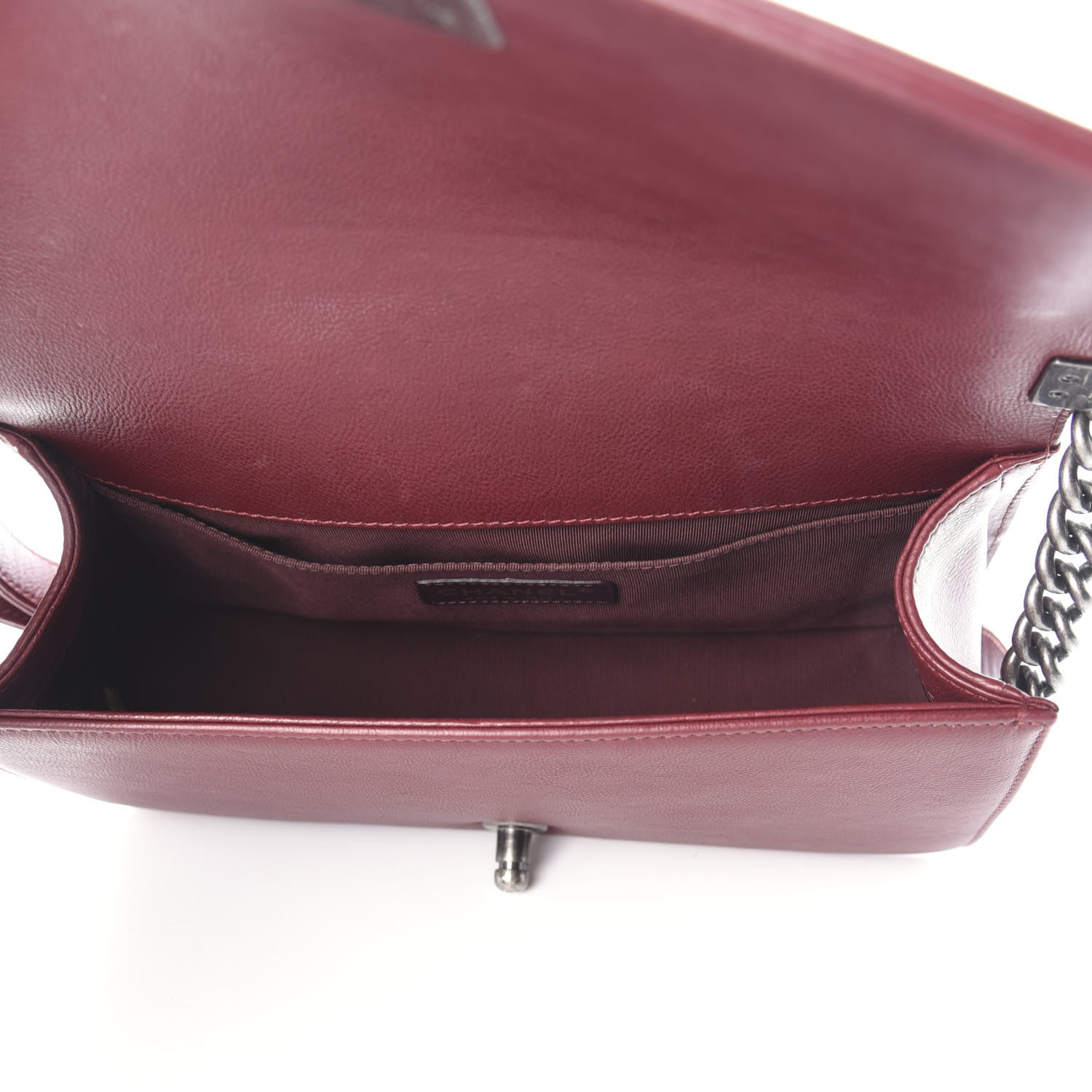 Chanel Calfskin Double Stitch Medium Boy Flap Burgundy 7 of 10