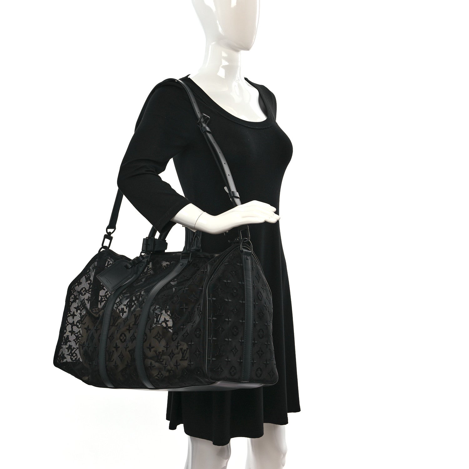 Louis Vuitton Monogram See Through Keepall Bandouliere 50 Black 2 of 11