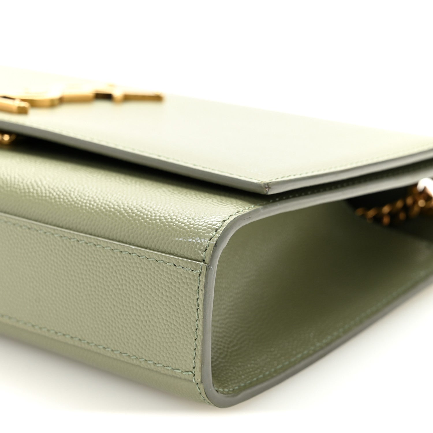 Saint Laurent Grain De Poudre Medium Classic Monogram Kate Satchel Light Sage 9 of 9