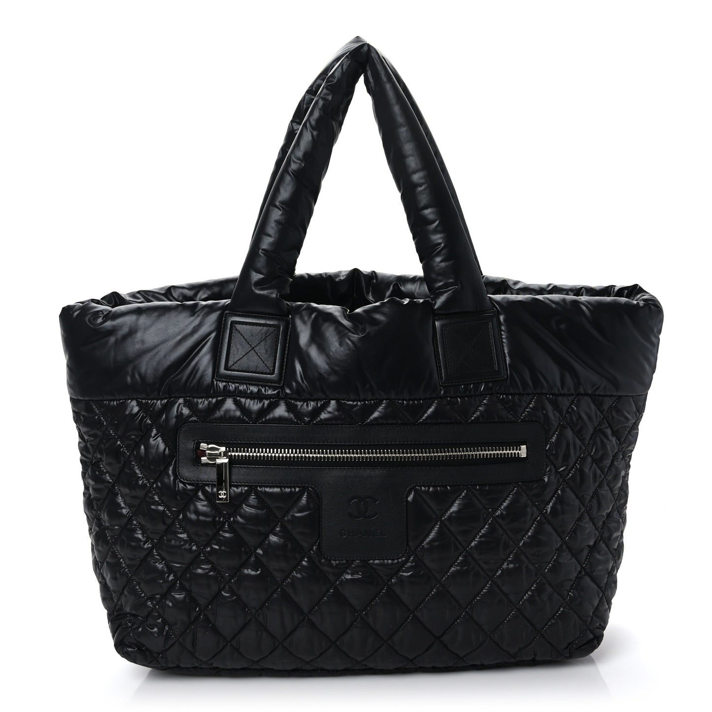 Nylon Quilted Large Coco Cocoon Tote Black