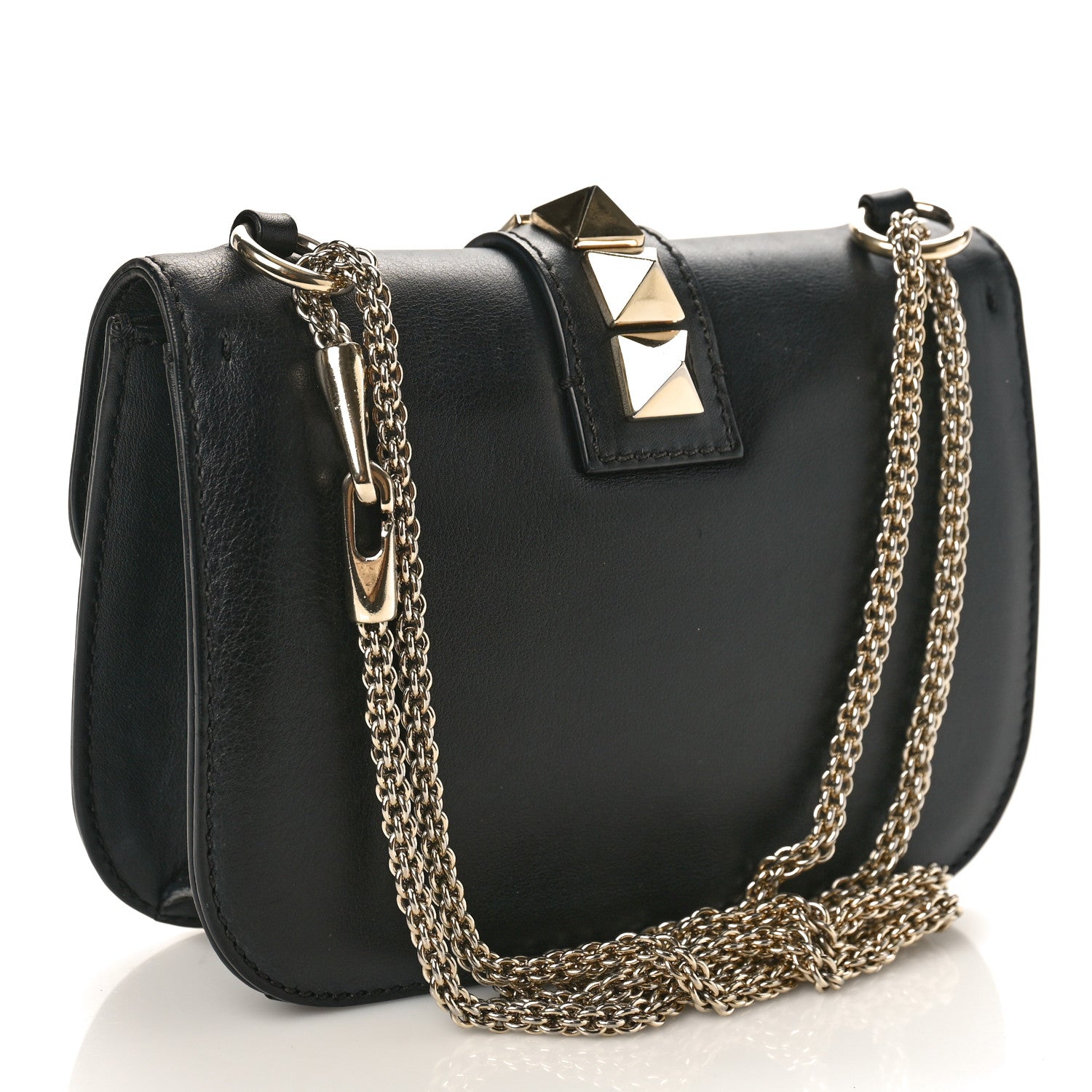 Valentino Garavani Vitello Small Glam Lock Rockstud Flap Black 3 of 9