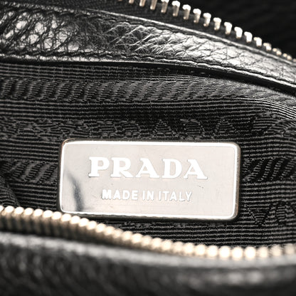 Prada Tessuto Nylon Vitello Daino Shopping Satchel Black 6 of 9