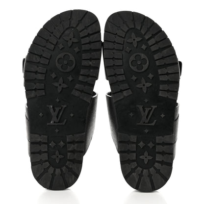 Louis Vuitton Taiga Monogram Men Eastside Mule Sandals 7 Black 5 of 9