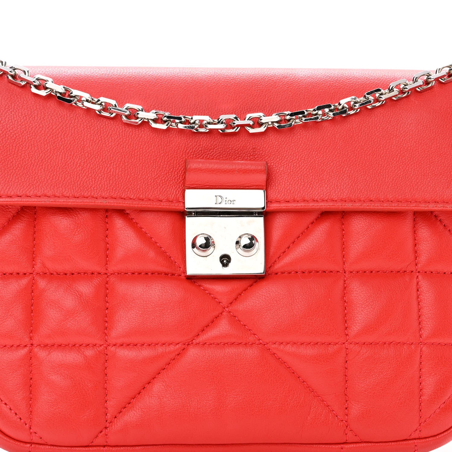 Christian Dior Lambskin Miss Dior Promenade Pouch Red 7 of 13