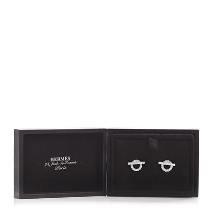 Hermes 18K White Gold Diamond Finesse Earrings 6 of 6