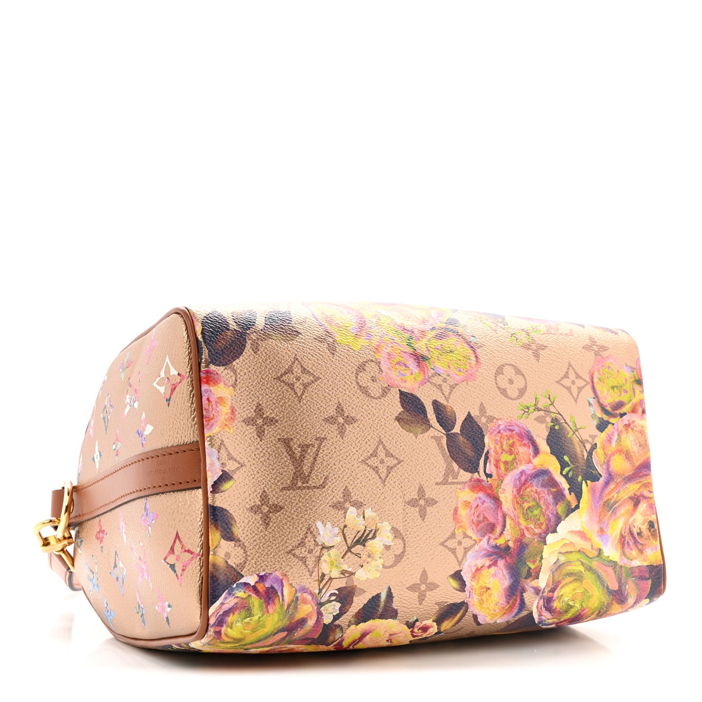 Metallic Monogram LV Garden Speedy Bandouliere 25 Gold