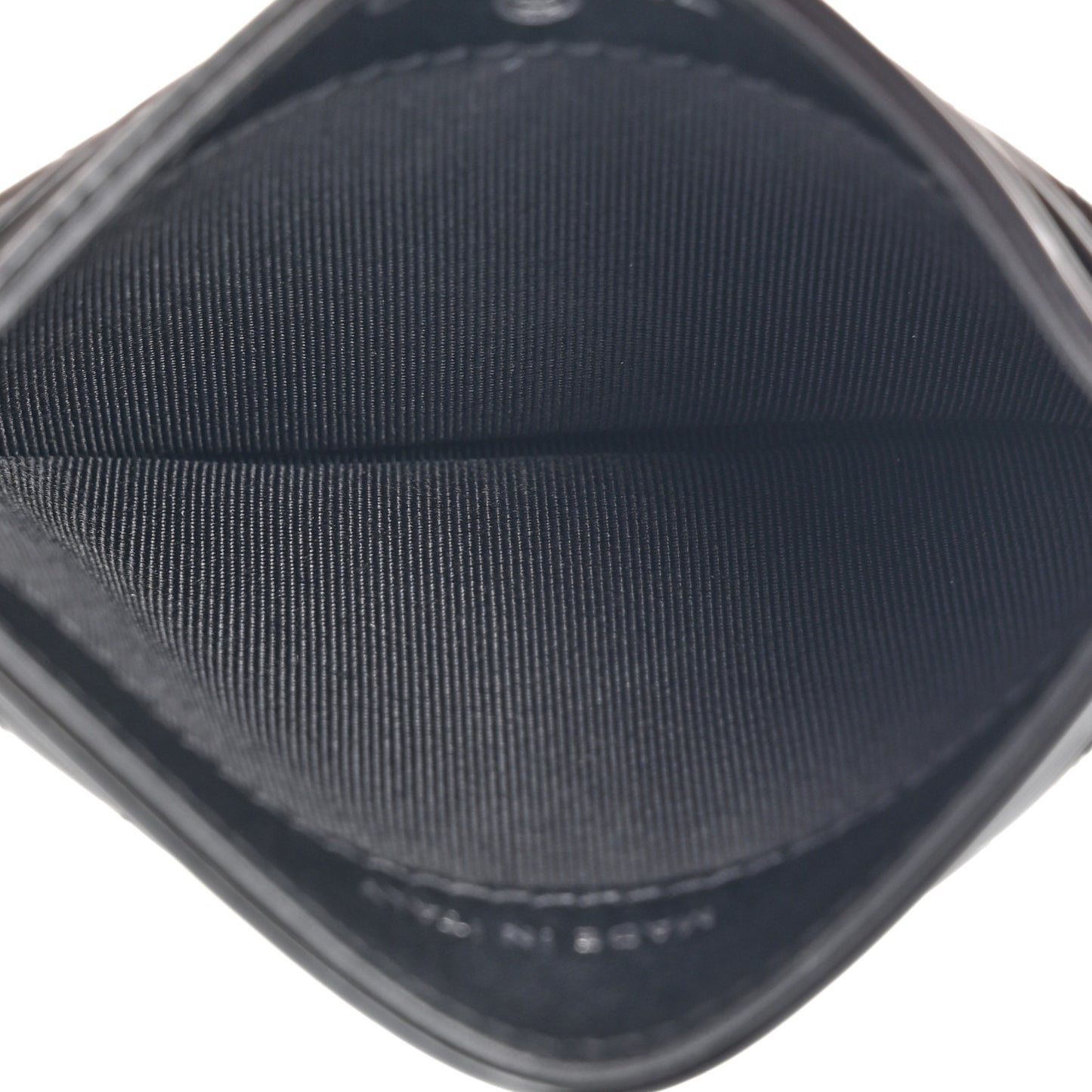 Patent Calfskin Quilted Card Holder Black