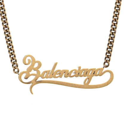 Balenciaga Metal Logo Necklace Gold 4 of 6