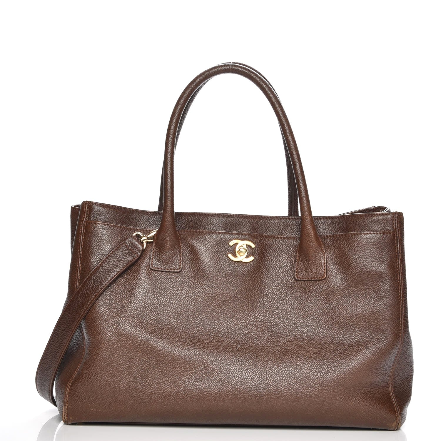 Chanel Calfskin Cerf Executive Shopper Tote Brown 1 of 12