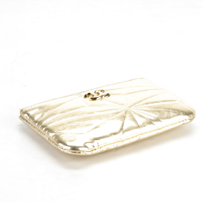 Chanel Metallic Lambskin Embossed Cosmetic Pouch Gold 4 of 7