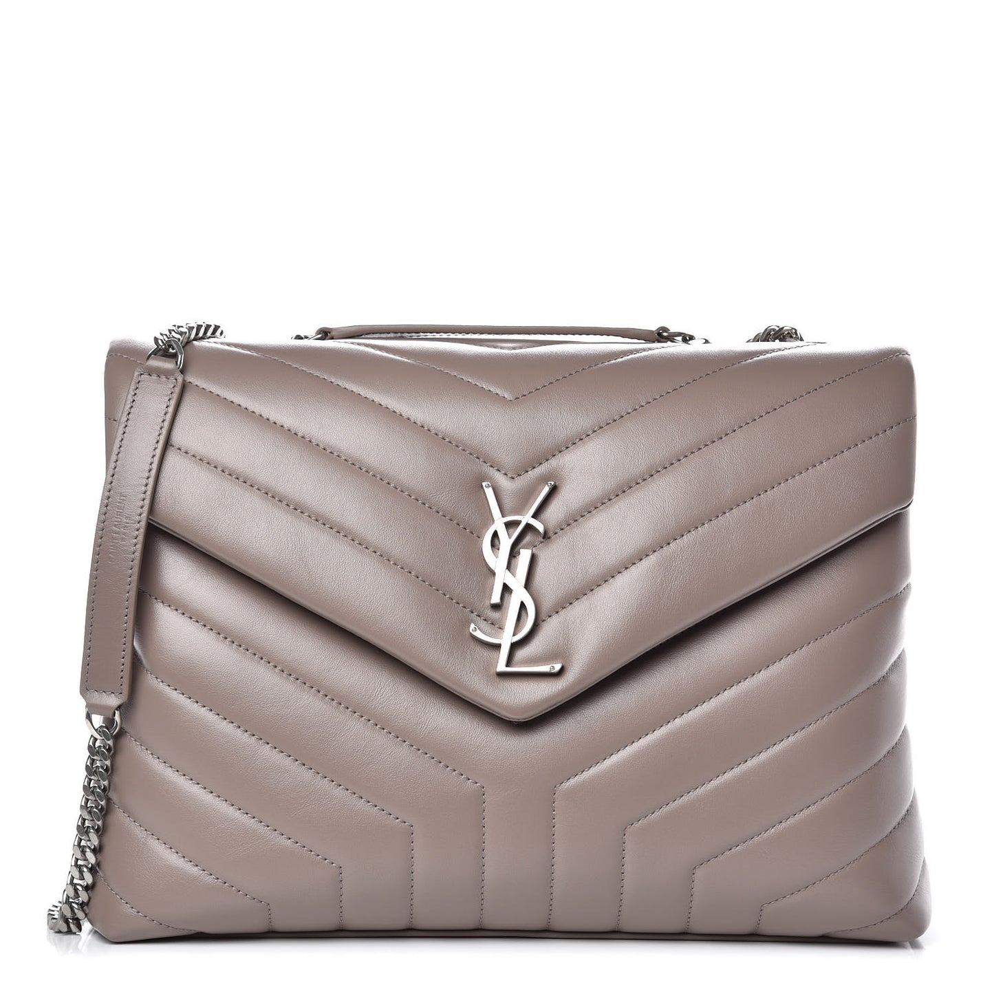 Calfskin Y Quilted Monogram Medium Loulou Chain Satchel Mink
