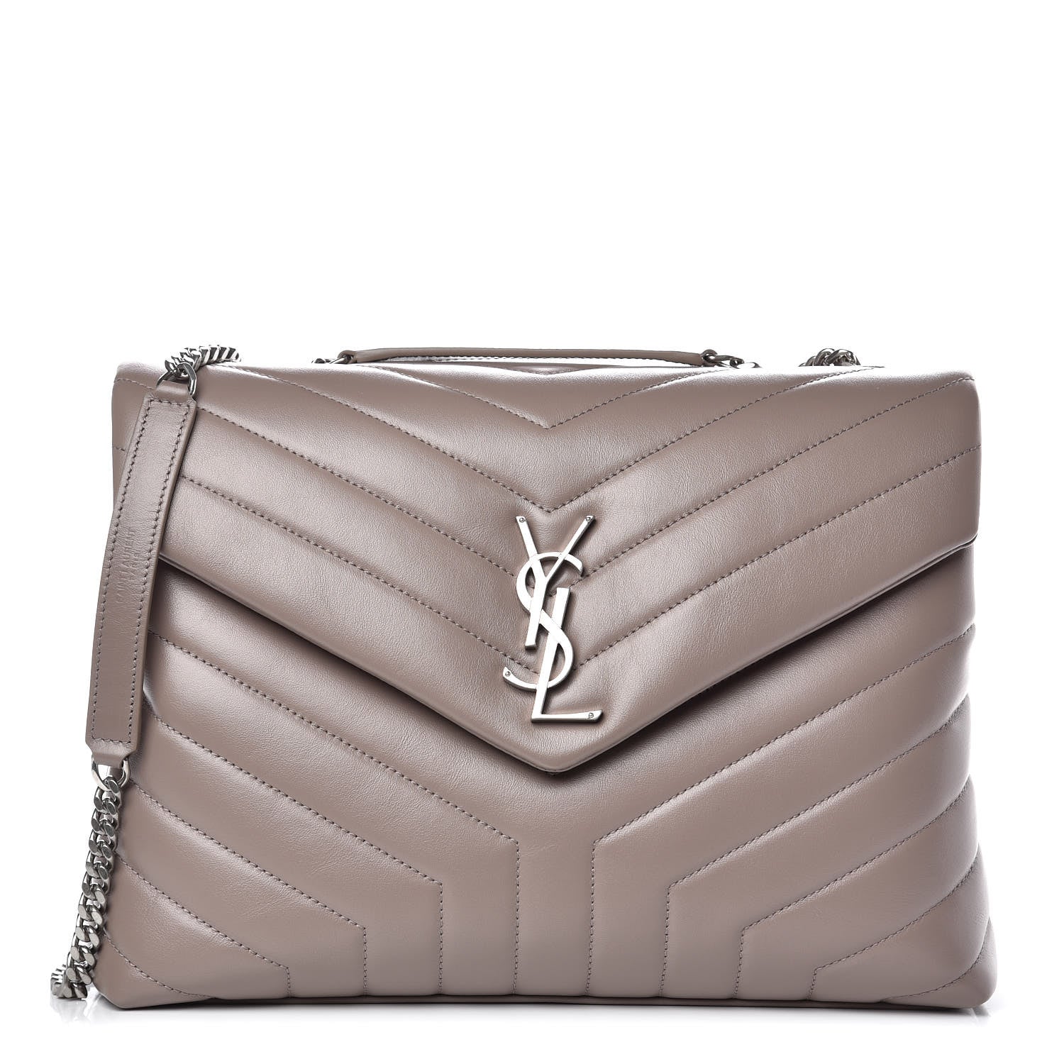 Saint Laurent Calfskin Y Quilted Monogram Medium Loulou Chain Satchel Mink 1 of 9
